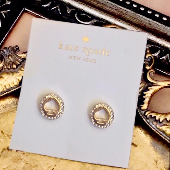 kate spade Jewelry - KATE SPADE • Gold Spot The Spade Crystal Halo Earrings